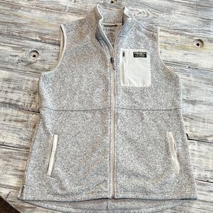 LL Bean grey full zip vest, women’s large